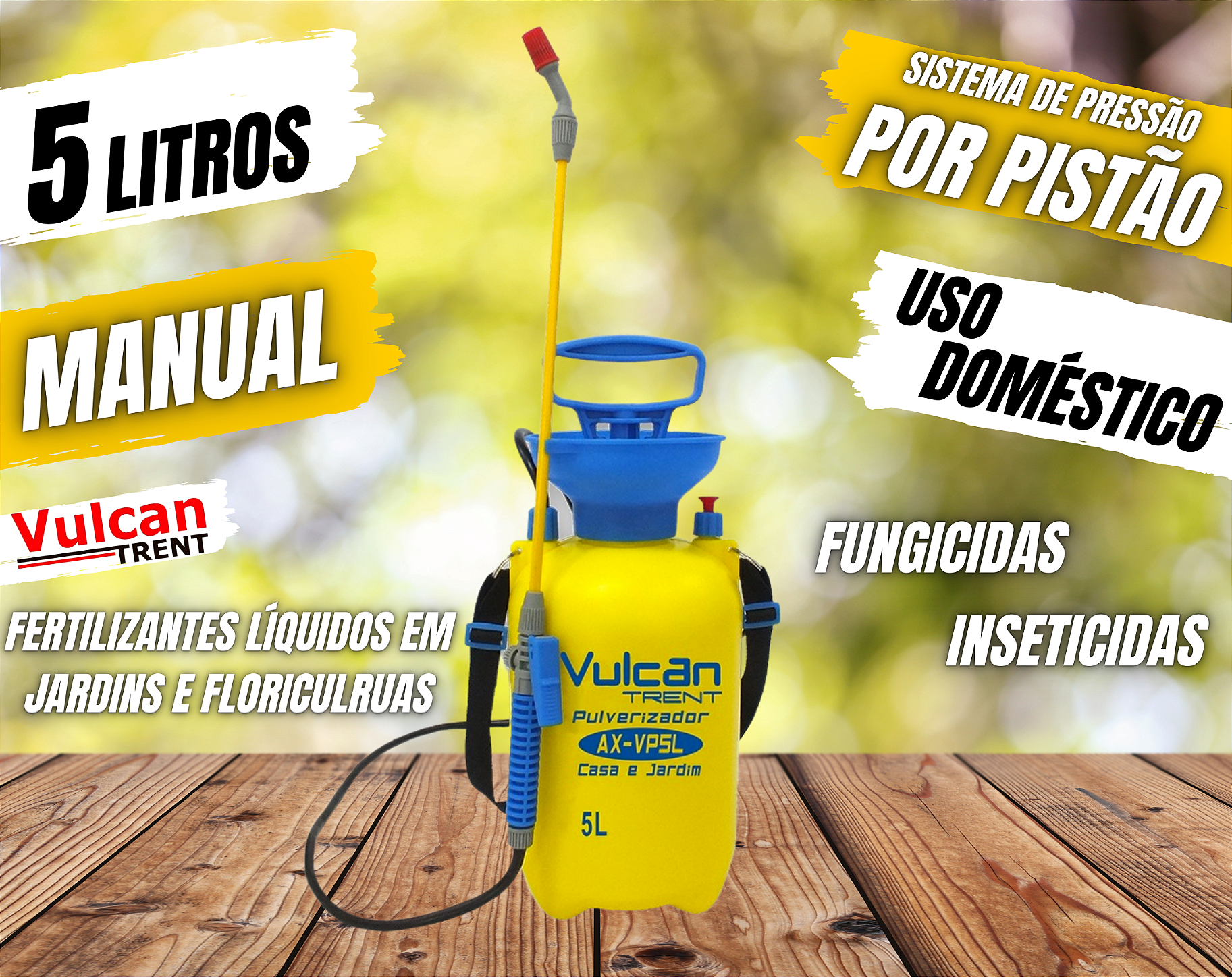 Pulverizador Vulcan VP5L Manual 5 Litros - Centro das Máquinas